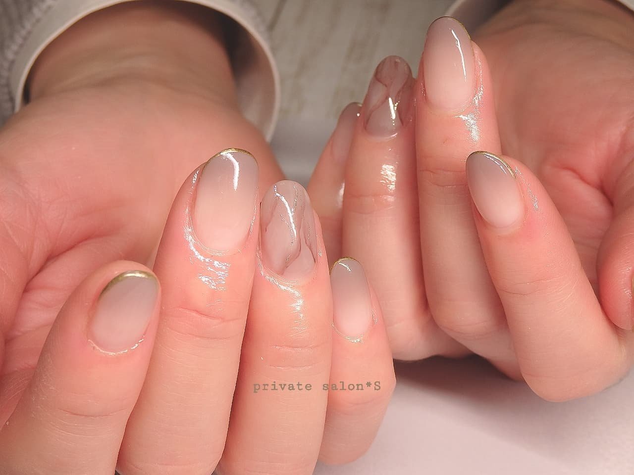 冬 オールシーズン ハンド シンプル グラデーション Privatesalon Sのネイルデザイン No ネイルブック
