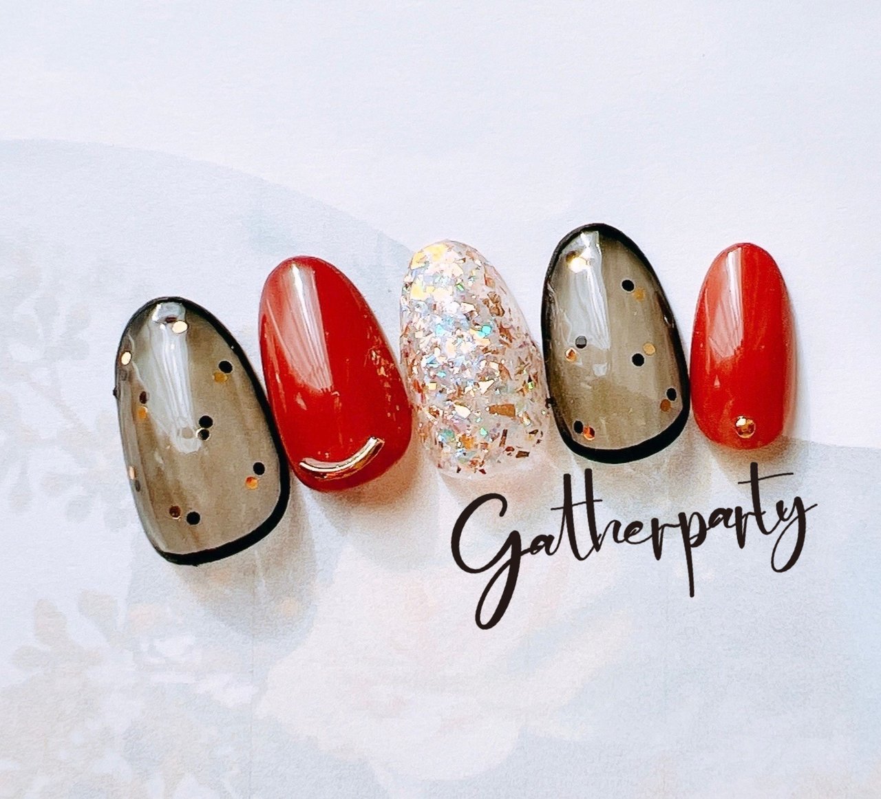 冬 オールシーズン ハンド ホログラム ラメ Gatherpartyのネイルデザイン No ネイルブック