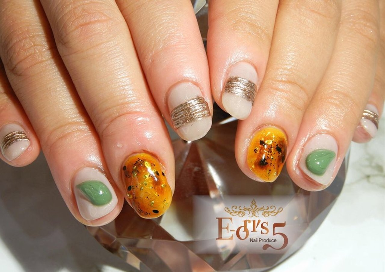 秋 オールシーズン 女子会 ハンド 3d E 5 N Pのネイルデザイン No ネイルブック