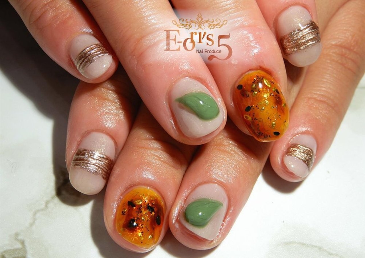 秋 オールシーズン 女子会 ハンド 3d E 5 N Pのネイルデザイン No ネイルブック