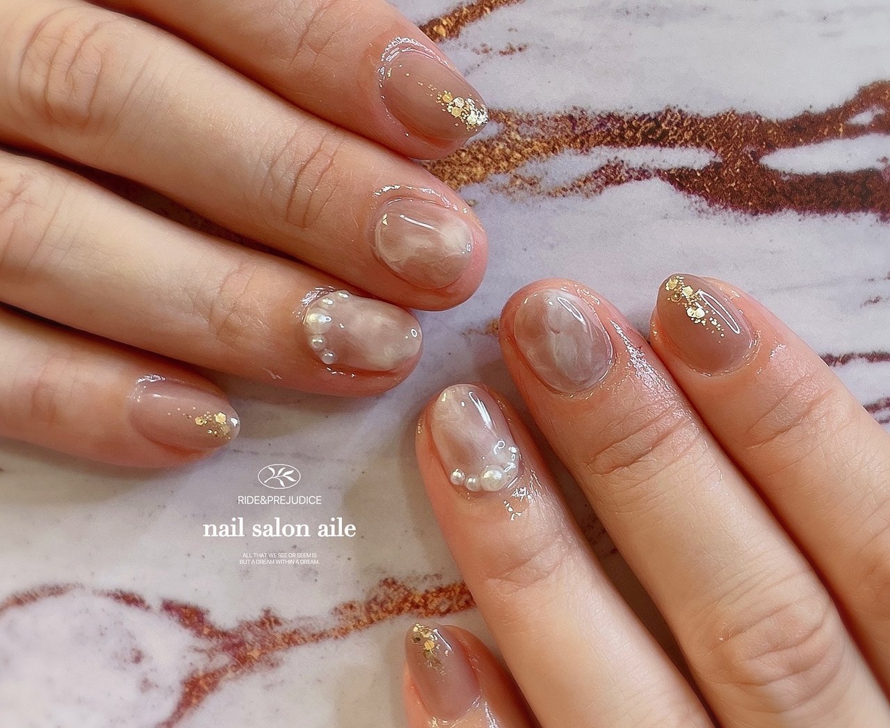 オールシーズン ハンド ラメ ワンカラー パール Nail Salon Aileのネイルデザイン No ネイルブック