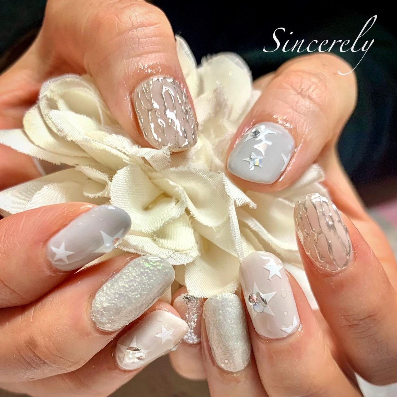 春 冬 バレンタイン ライブ ハンド Sincerelyのネイルデザイン No ネイルブック