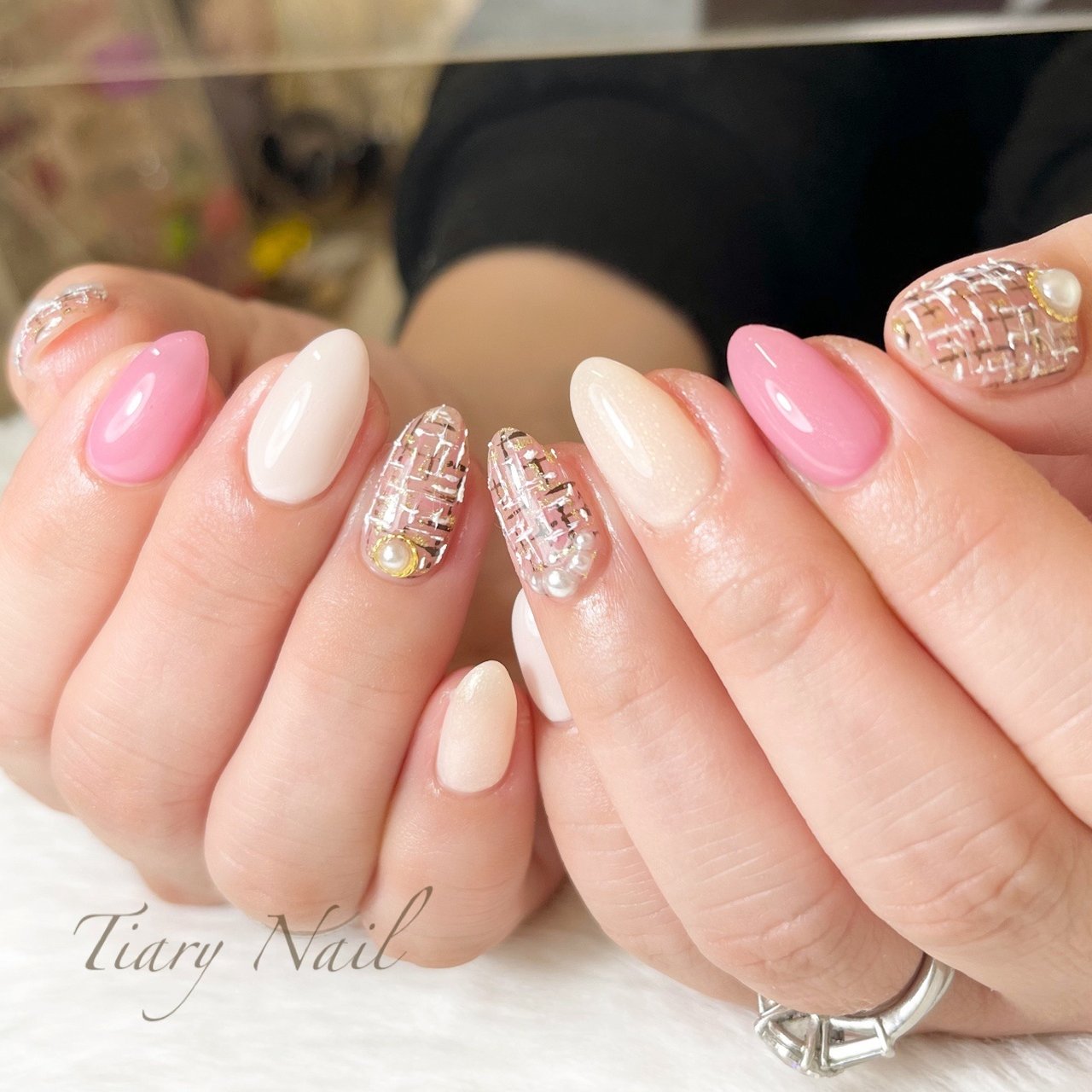 オフィス ブライダル パーティー デート ラメ Tiarynail ティアリーネイルのネイルデザイン No ネイルブック