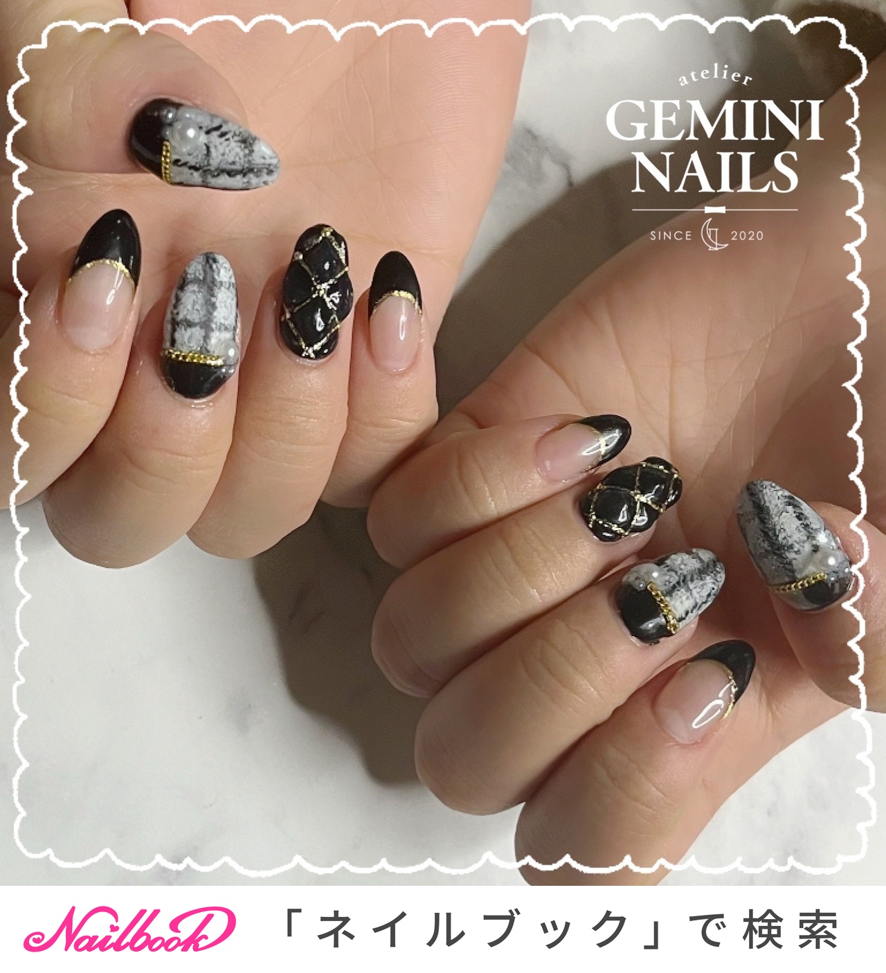 冬/オールシーズン/ライブ/パーティー/ハンド atelier GEMINI NAILS 🌙アトリエジェミニネイルズのネイルデザイン[No