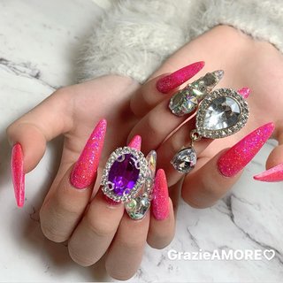 蛍光ピンクのネイルデザイン ネイルブック