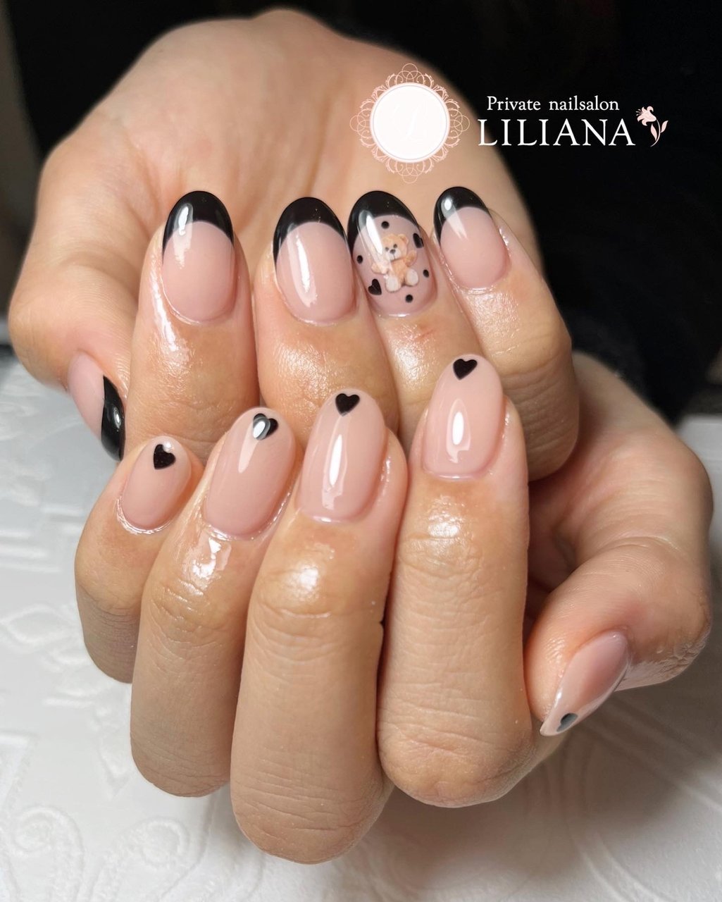 オールシーズン ハンド シンプル フレンチ ハート Private Nailsalon Lilianaのネイルデザイン No ネイルブック