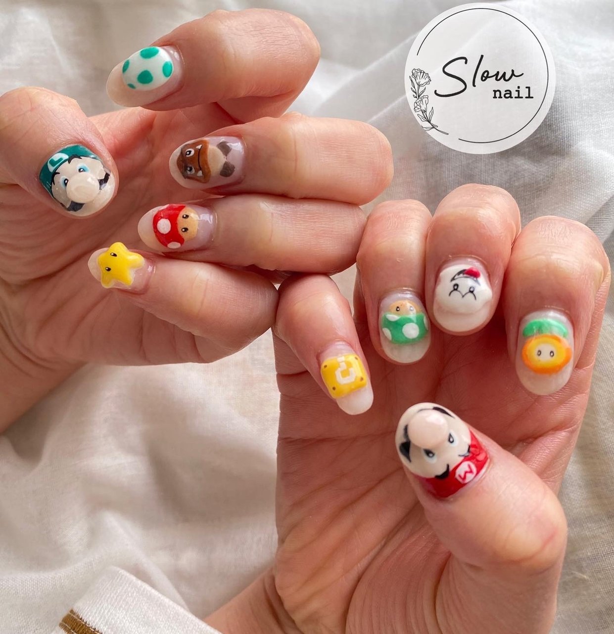 オールシーズン ハンド キャラクター ショート カラフル Slow Nailのネイルデザイン No ネイルブック