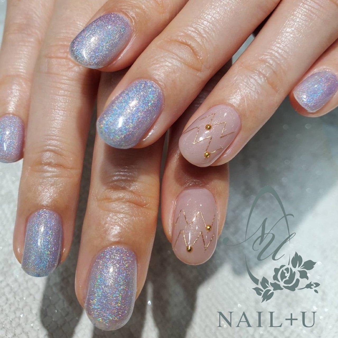 冬 ハンド シンプル ラメ ユニコーン 自爪を削らない Nail Uのネイルデザイン No ネイルブック