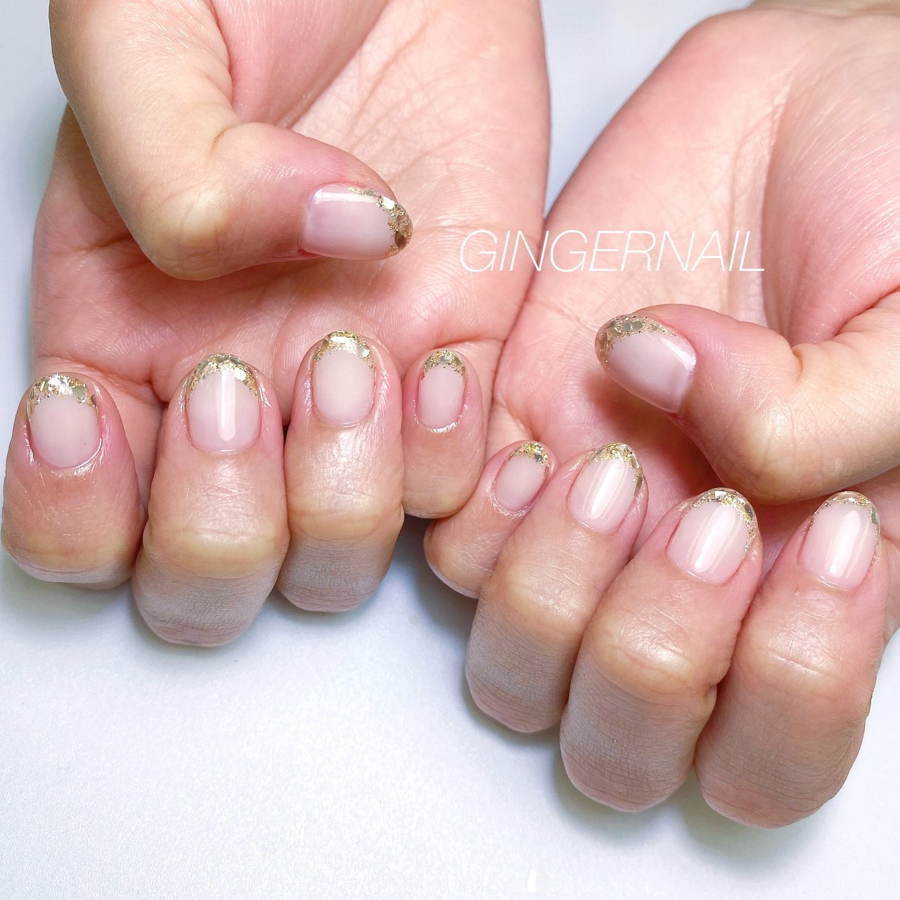 オフィス ブライダル パーティー ハンド フレンチ Ginger Nail 代々木 ジンジャーネイルのネイルデザイン No ネイルブック