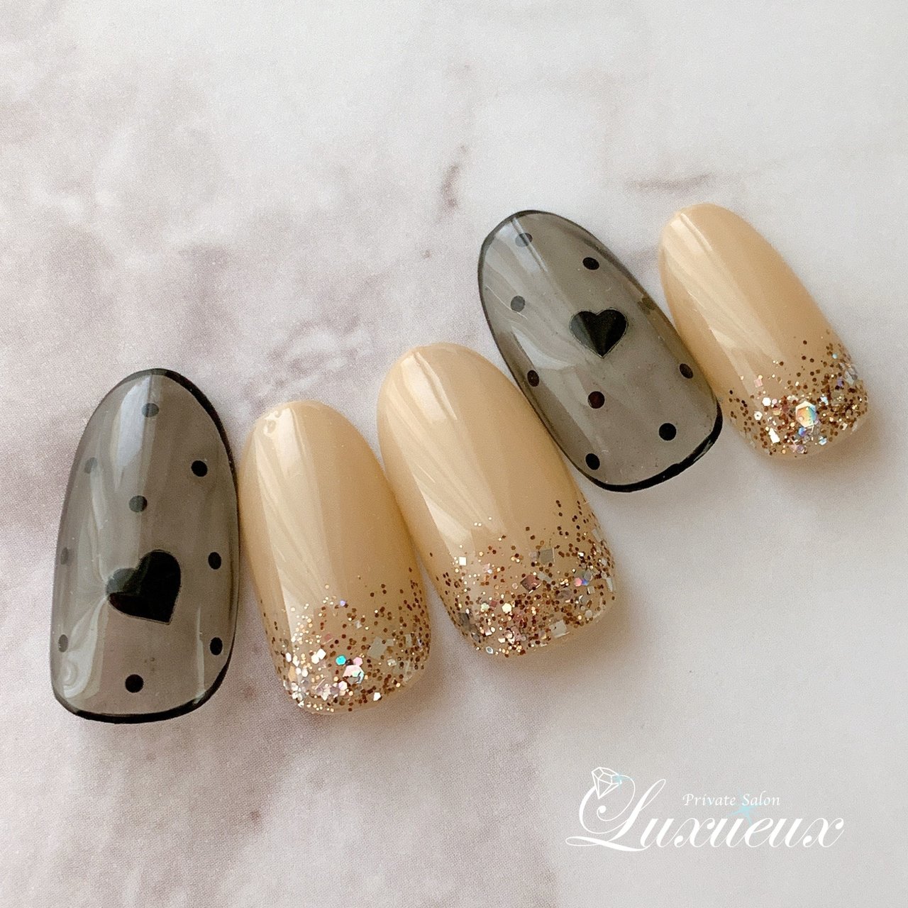 秋 冬 オールシーズン バレンタイン ハンド Private Salon Luxueux リュクシュー のネイルデザイン No ネイルブック