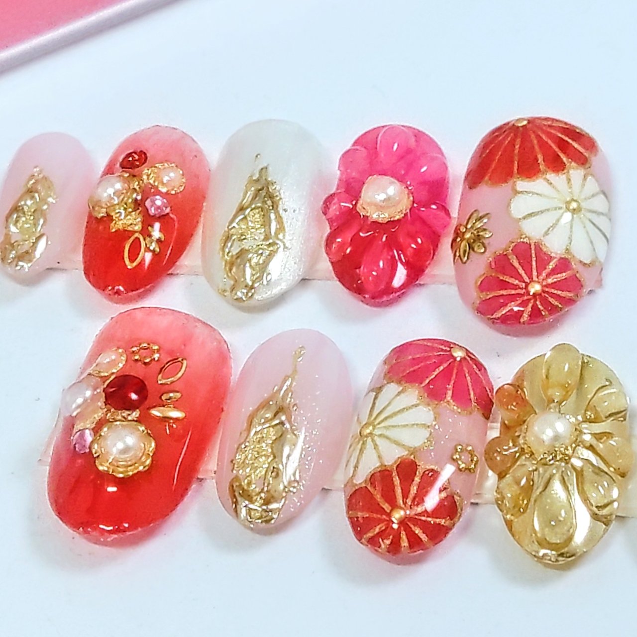 お正月 成人式 ブライダル ハンド 3d アンクチュール Koshino Junkoのネイルデザイン No ネイルブック