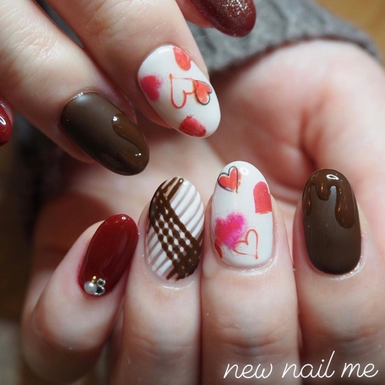 バレンタイン パーティー デート 女子会 ハンド New Nail Me ニューネイルミー 江田ももこのネイルデザイン No ネイルブック