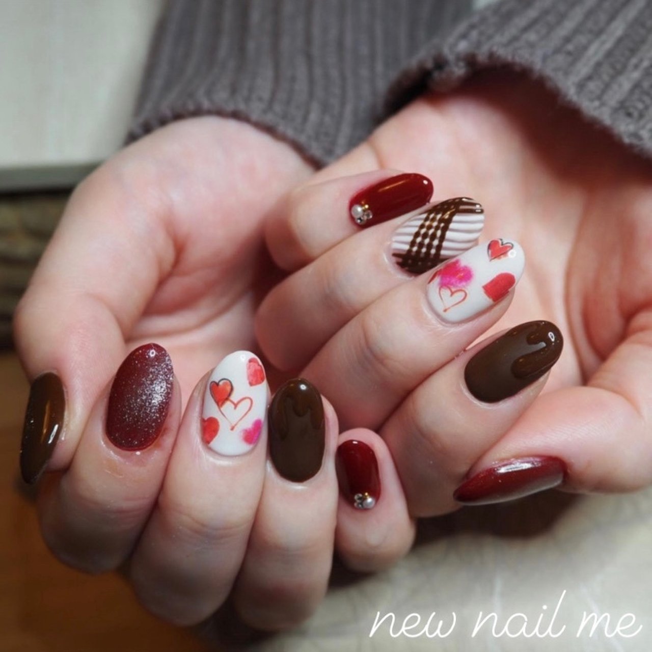 バレンタイン パーティー デート 女子会 ハンド New Nail Me ニューネイルミー 江田ももこのネイルデザイン No ネイルブック