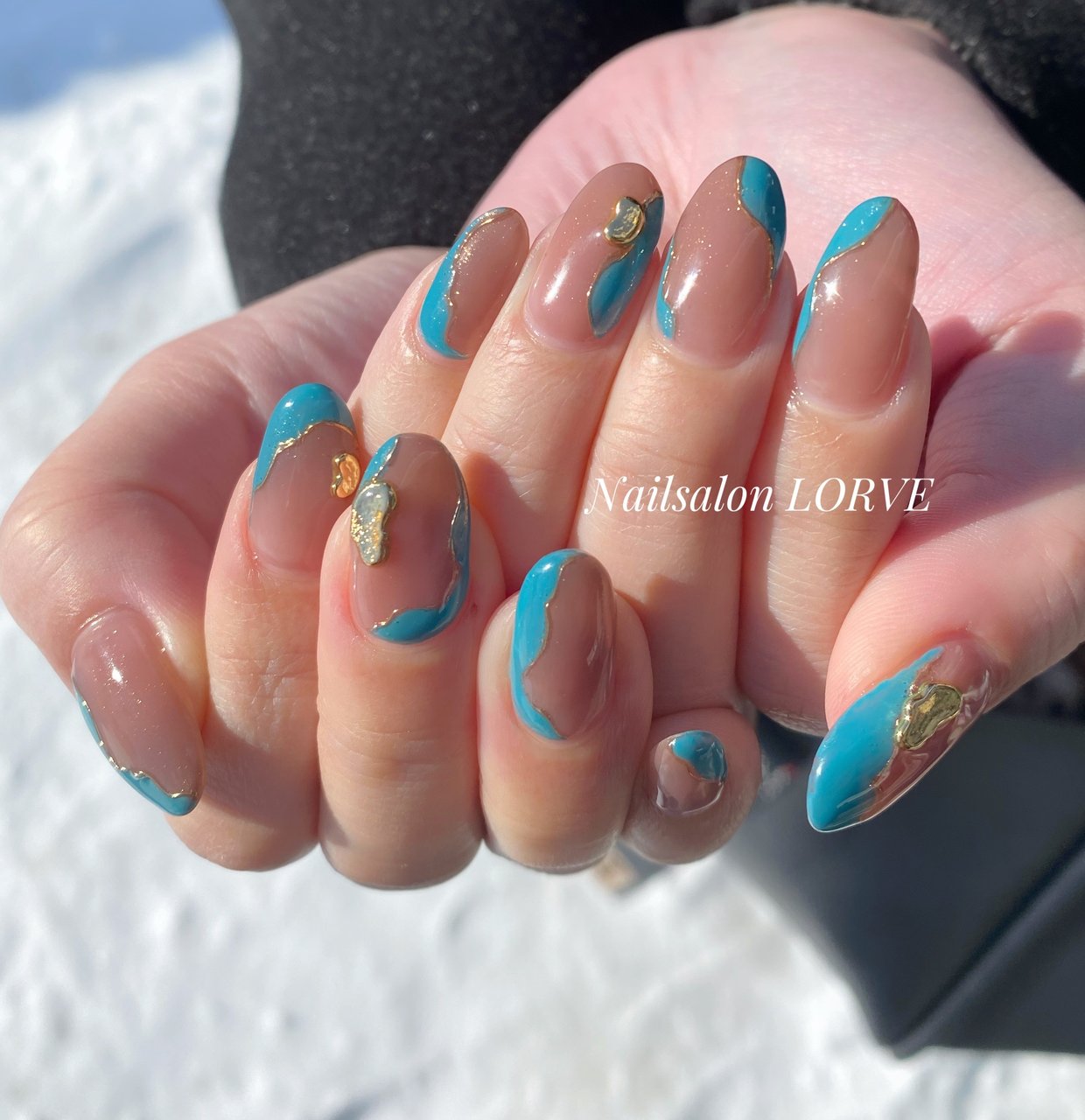 変形フレンチ ワンカラー ニュアンス ピンク ブルー Seiraのネイルデザイン No ネイルブック