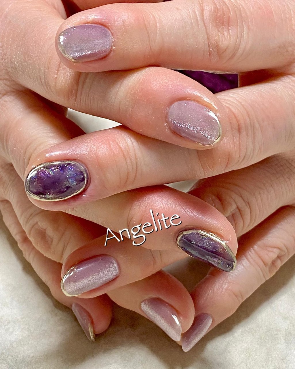 春 冬 ハンド シースルー 大理石 Angeliteのネイルデザイン No ネイルブック