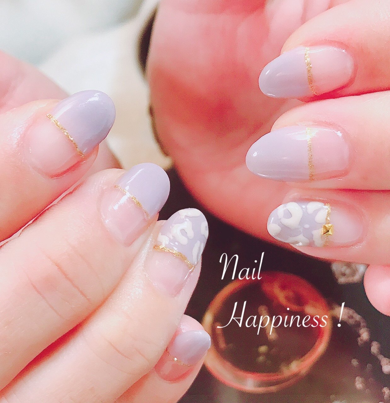 秋 冬 フレンチ レオパード パープル Nail Happiness ネイルハピネス ささきまきのネイルデザイン No ネイル ブック