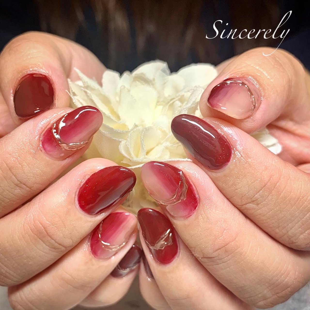 冬 バレンタイン パーティー 女子会 ハンド Sincerelyのネイルデザイン No ネイルブック