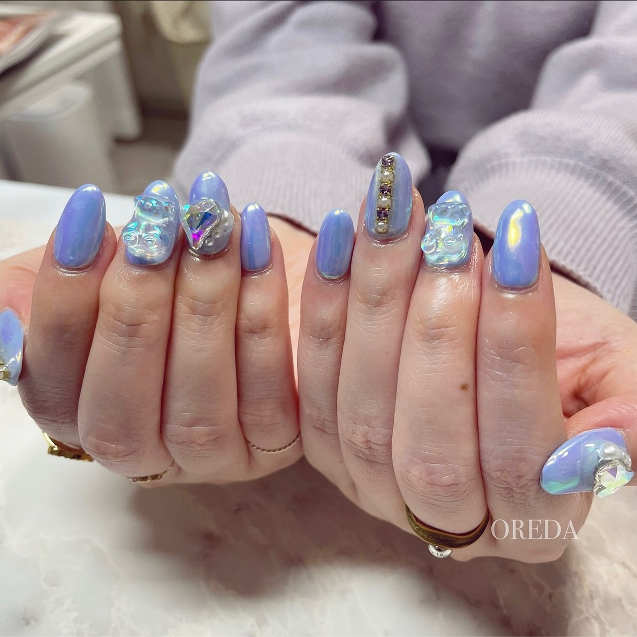 DesignB＋有料パーツ . . . #韓国ネイル#ニュアンスネイル##宝石ネイル