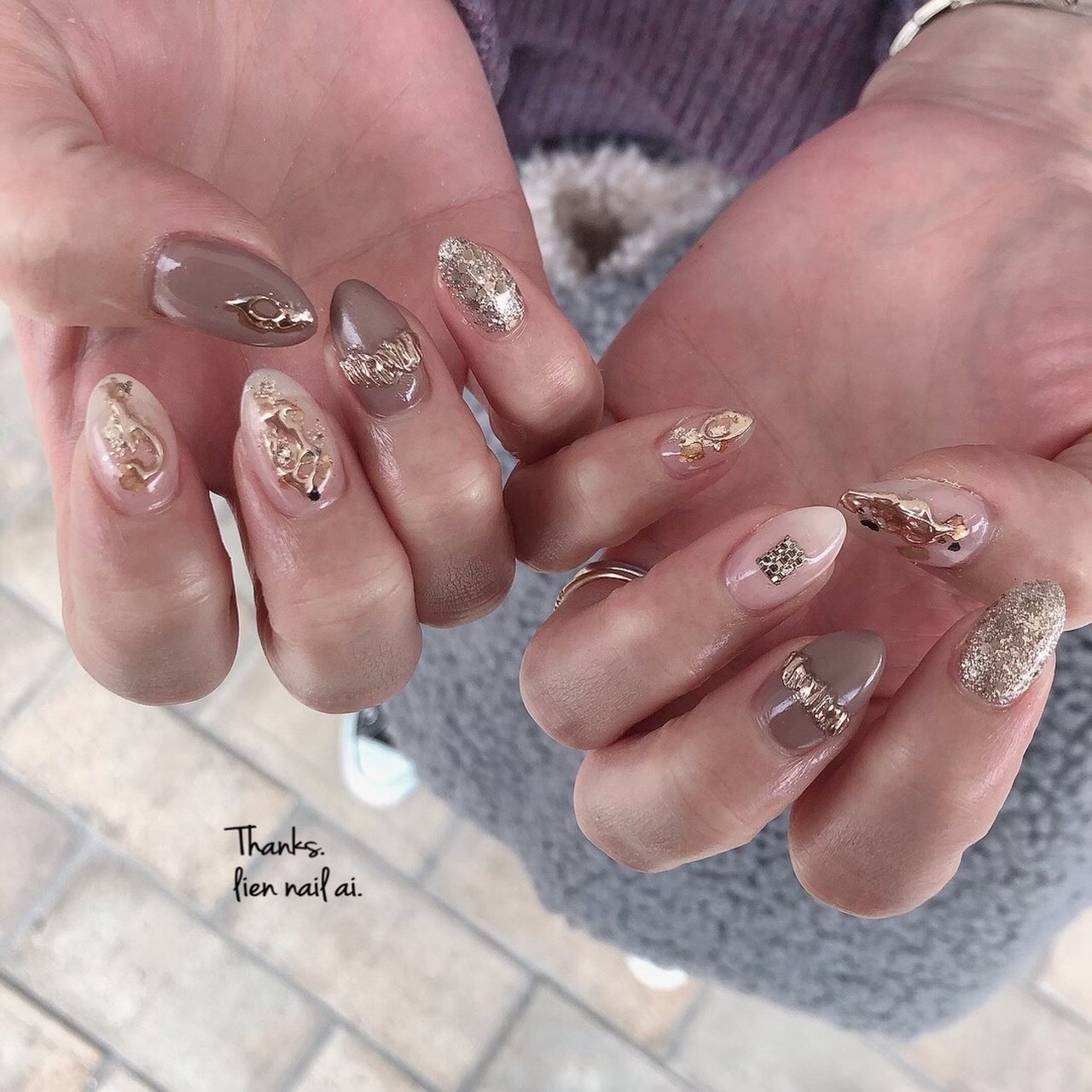 秋 冬 ハンド ニュアンス ミラー I のネイルデザイン No ネイルブック