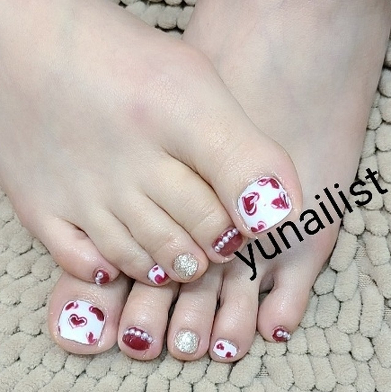冬 オールシーズン バレンタイン フット ラメ Yunailist2のネイルデザイン No ネイルブック