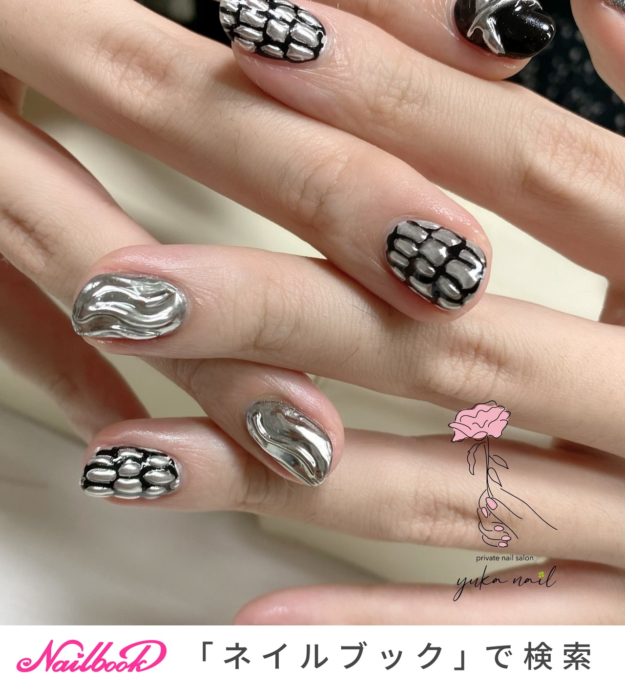 yun　美品⭐︎mogahna ネイルアート用品 シルバー ままん #ジェルネイル #gelnails #キラキラネイル #シルバー