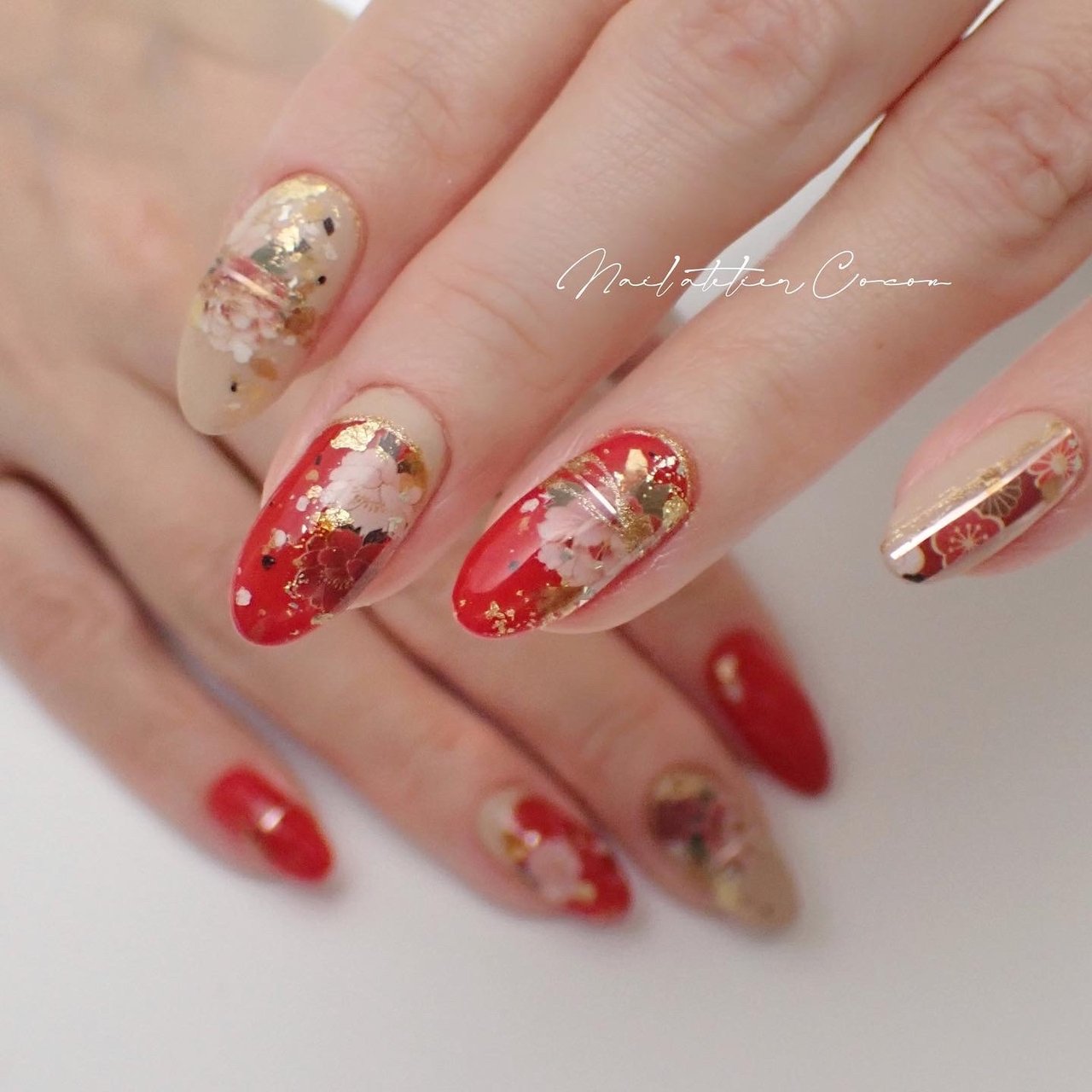 オールシーズン お正月 成人式 浴衣 ハンド Nailateliercoconのネイルデザイン No ネイルブック