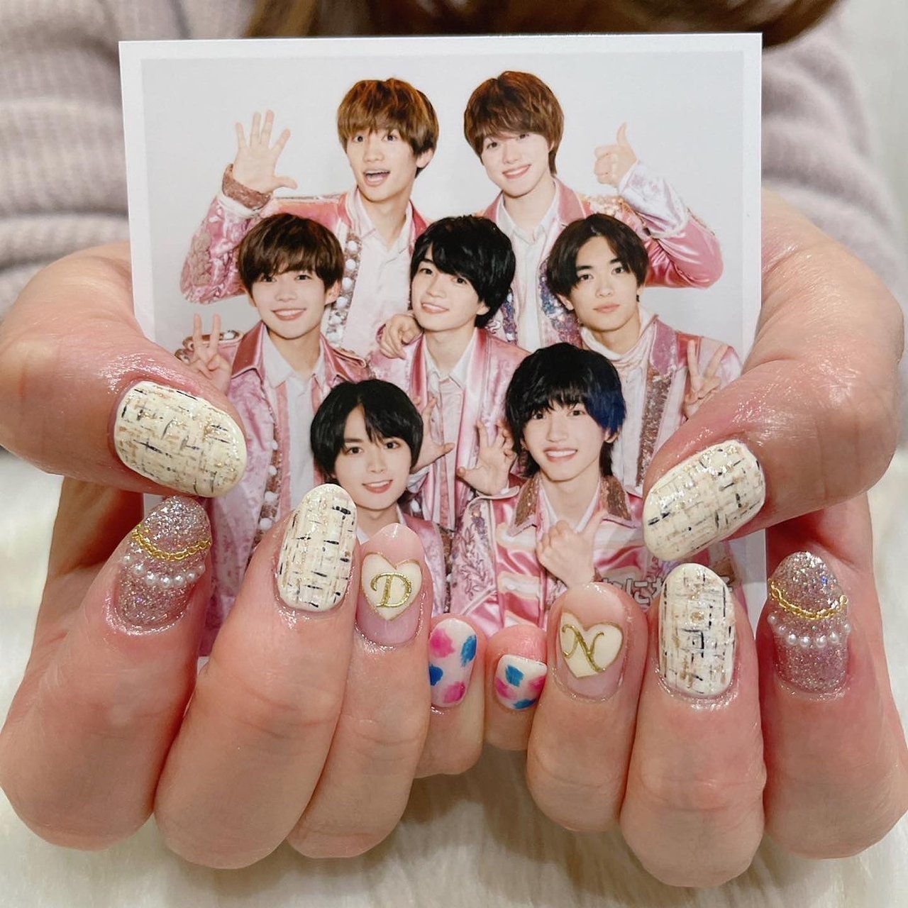 確認用 なにわ男子 黄色衣装 長尾謙杜 ネイルチップ