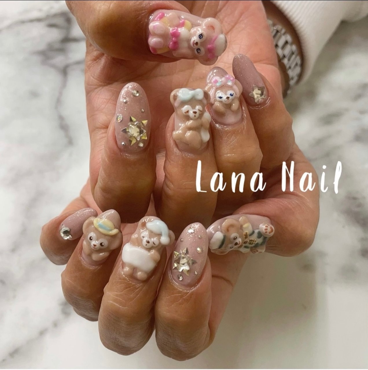 ホワイト ピンク 水色 お客様 Lana Nailのネイルデザイン No ネイルブック