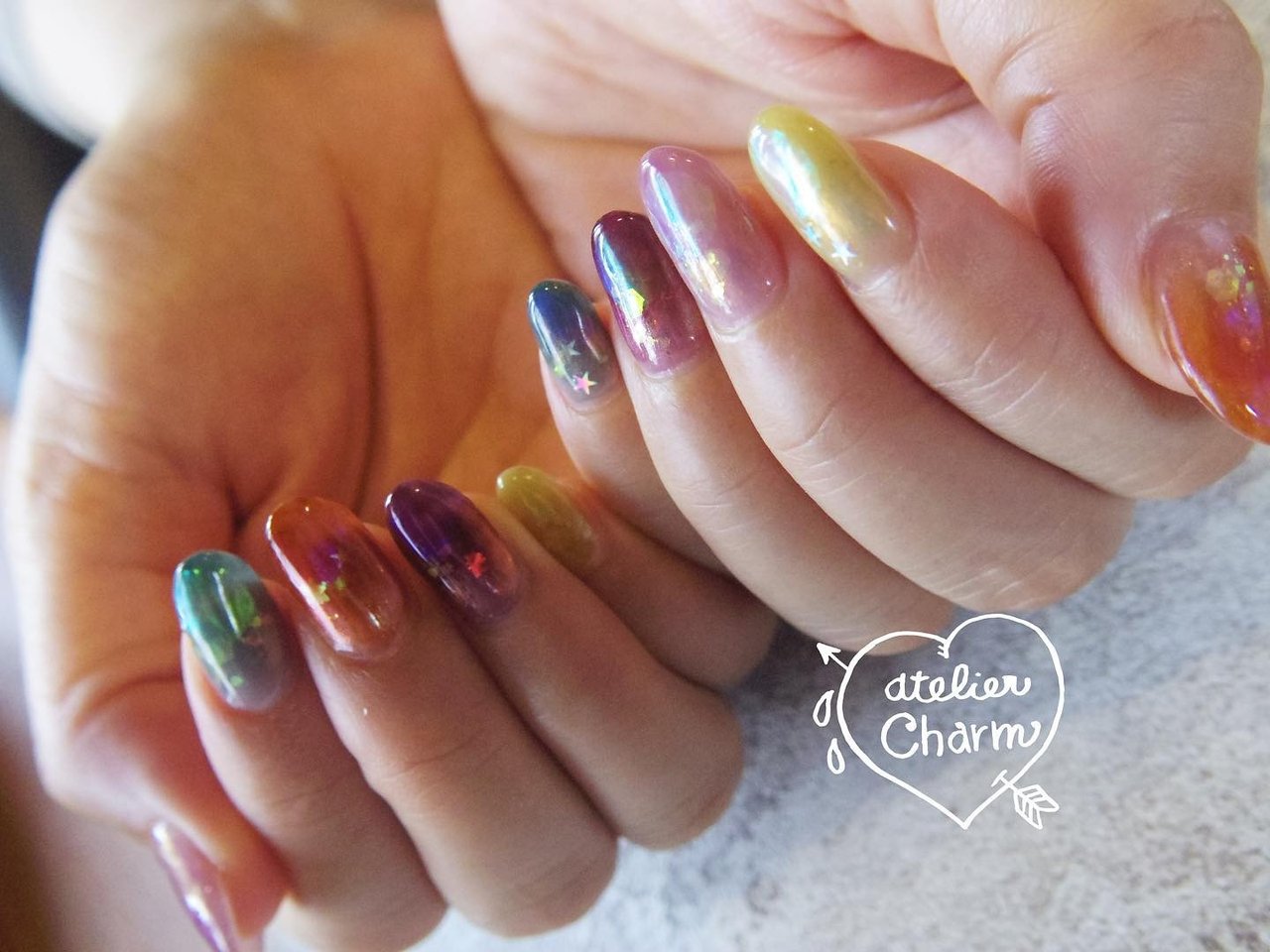 秋 冬 パーティー ハンド グラデーション アトリエチャーム Momoのネイルデザイン No ネイルブック