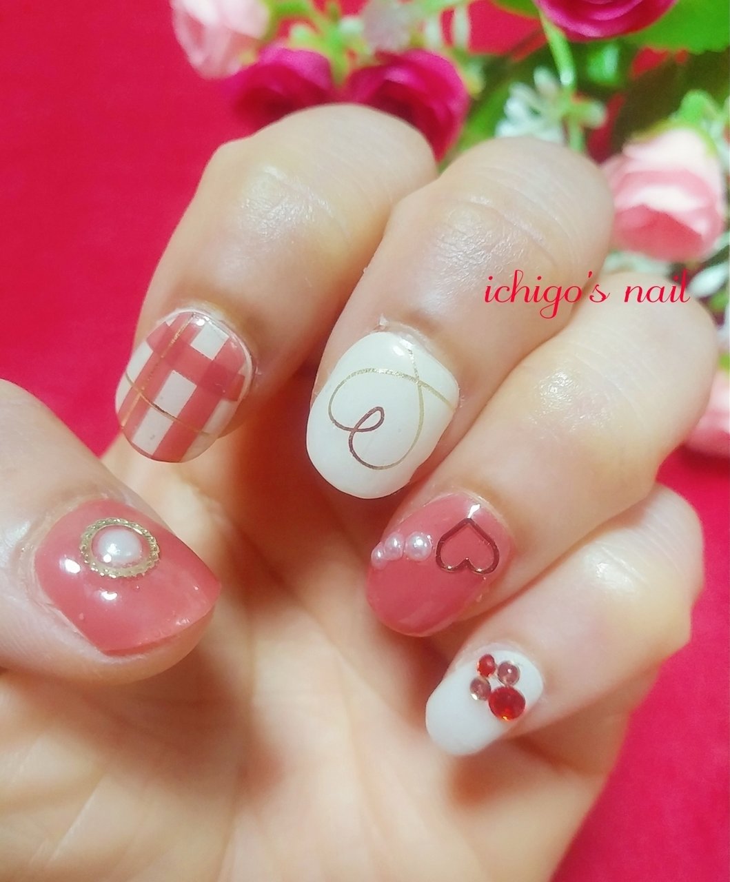 オールシーズン バレンタイン クリスマス デート ハンド いちごのネイルデザイン No ネイルブック