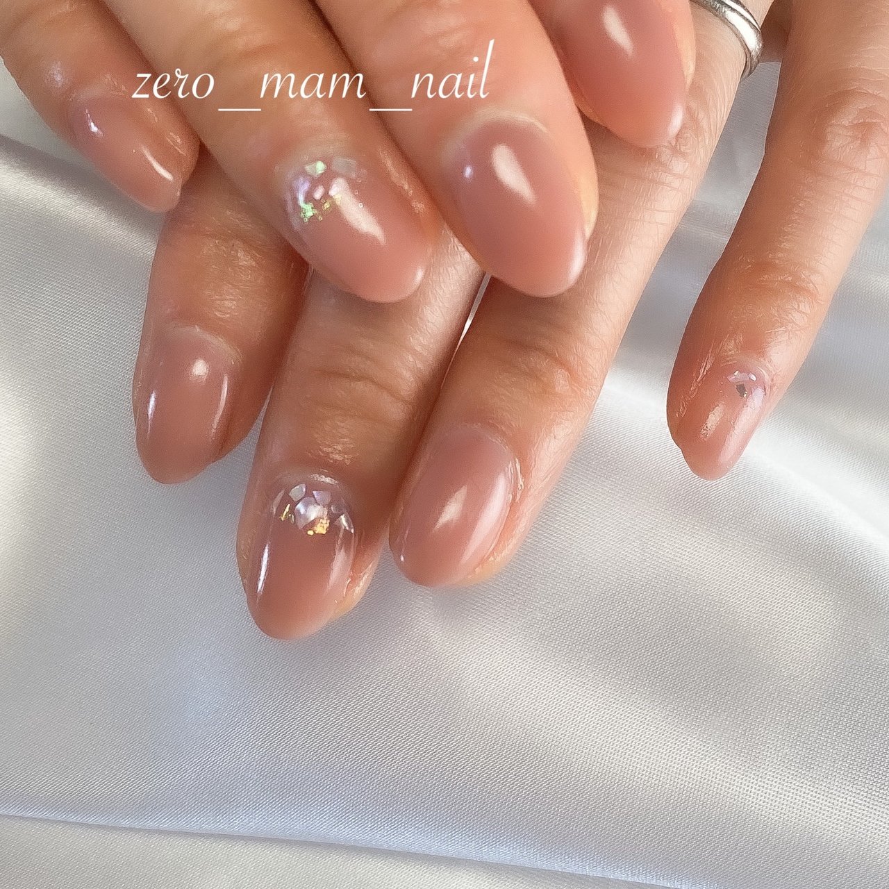 オールシーズン ハンド シンプル シェル ショート Zero Mam Nailのネイルデザイン No ネイルブック