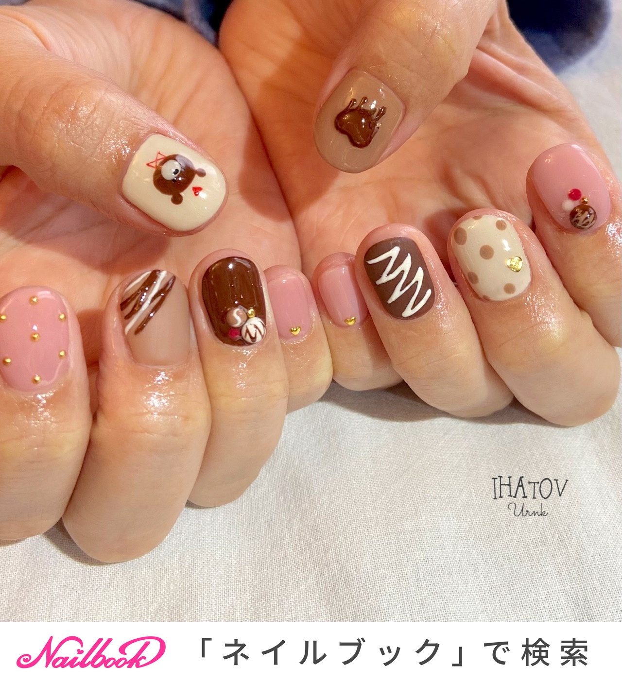 バレンタイン/ハンド/アニマル柄/ハート/ドット - IHATOV-nailarts-の