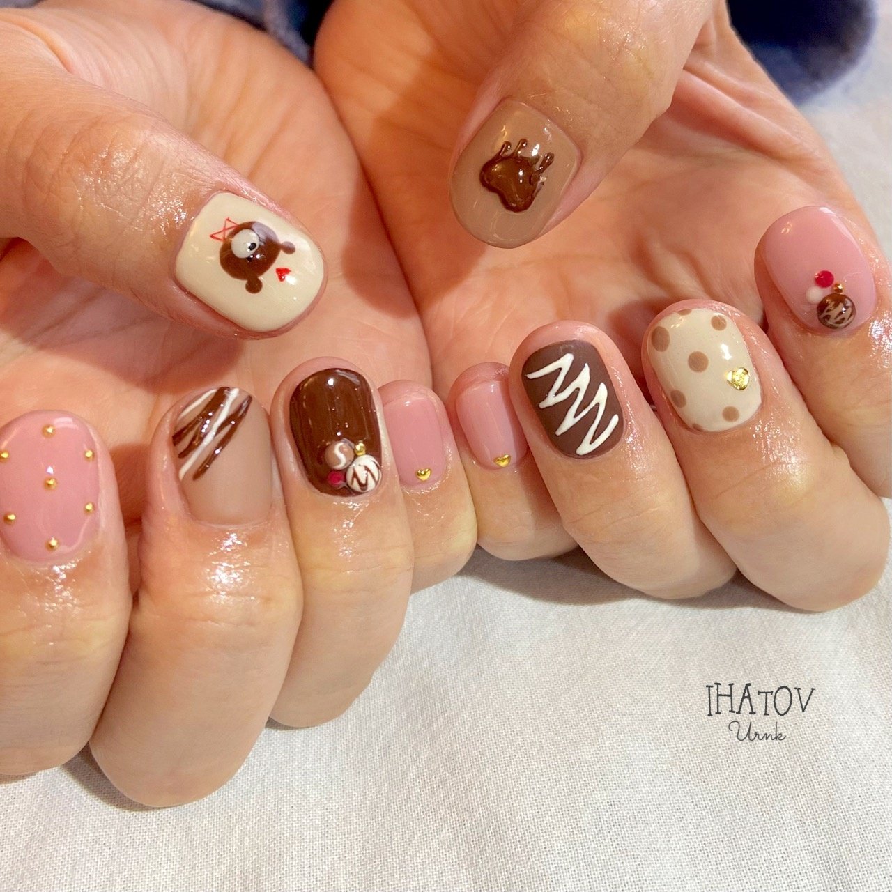 バレンタイン/ハンド/アニマル柄/ハート/ドット - IHATOV-nailarts-の