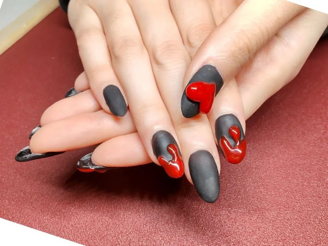 オールシーズン バレンタイン オフィス ハンド ワンカラー T A Nailのネイルデザイン No ネイルブック