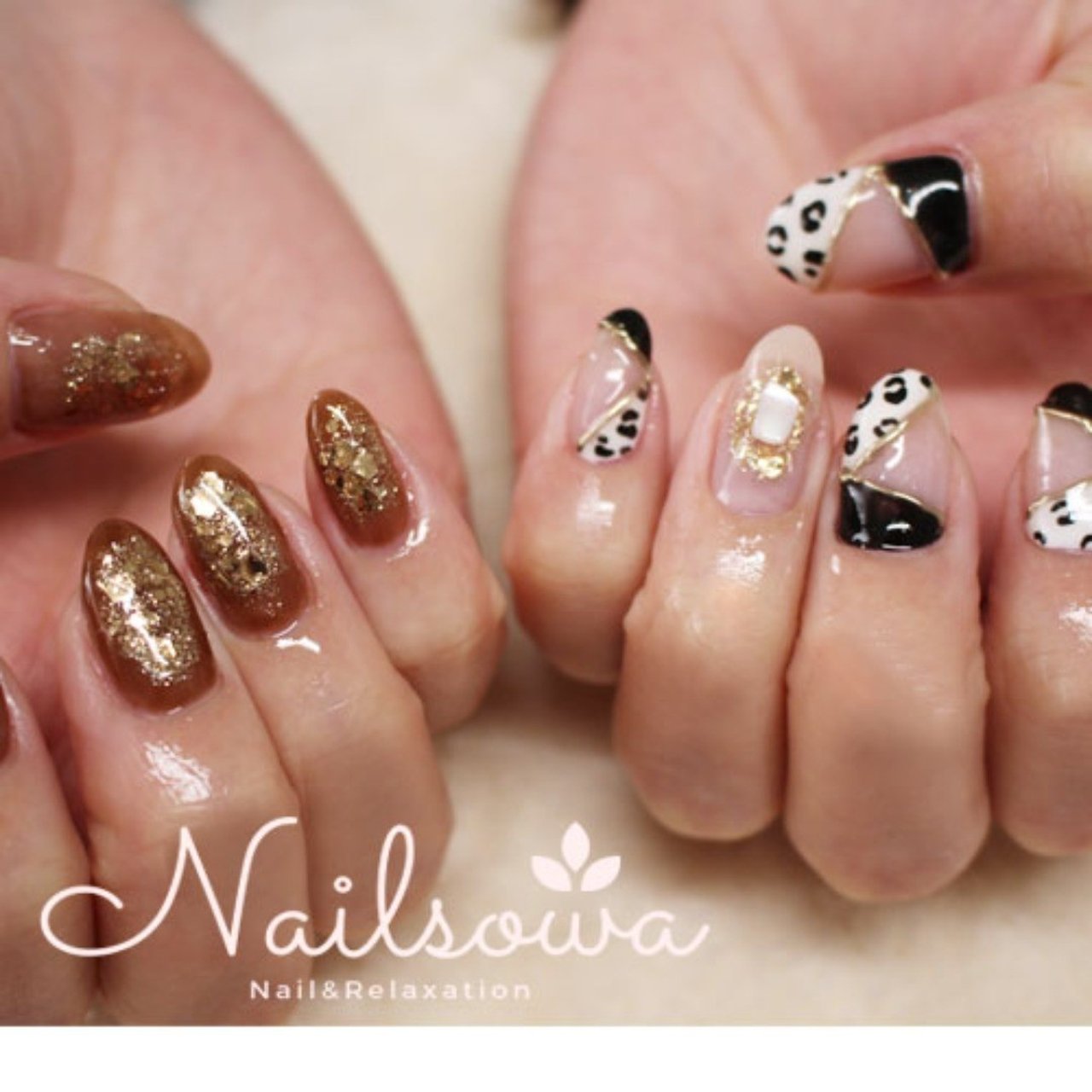 オールシーズン ラメ アニマル柄 ニュアンス Nail Salon Sowa 久留米市のネイルデザイン No ネイルブック