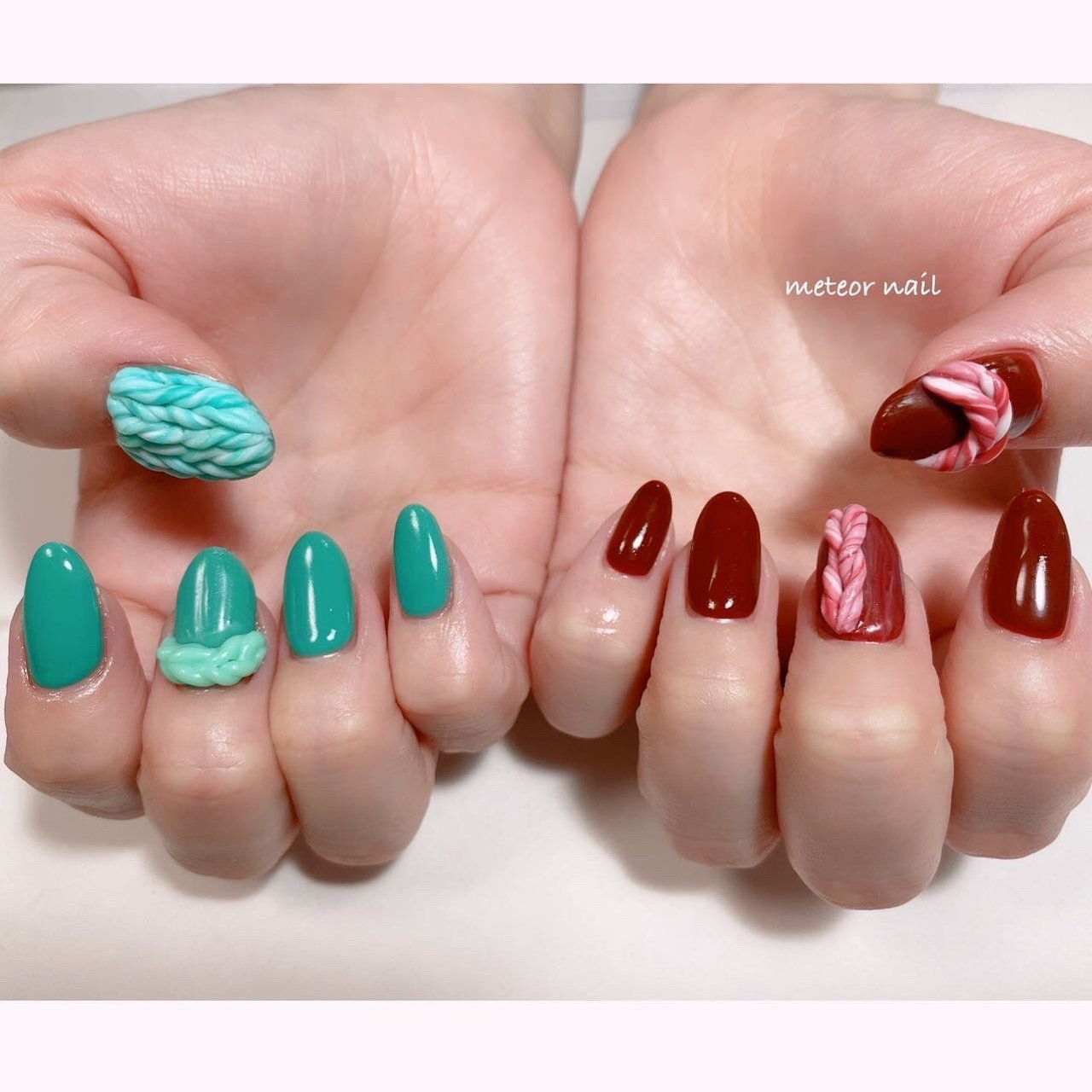 秋 冬 ハンド ワンカラー ニット Meteornail ミーティアネイルのネイルデザイン No ネイルブック