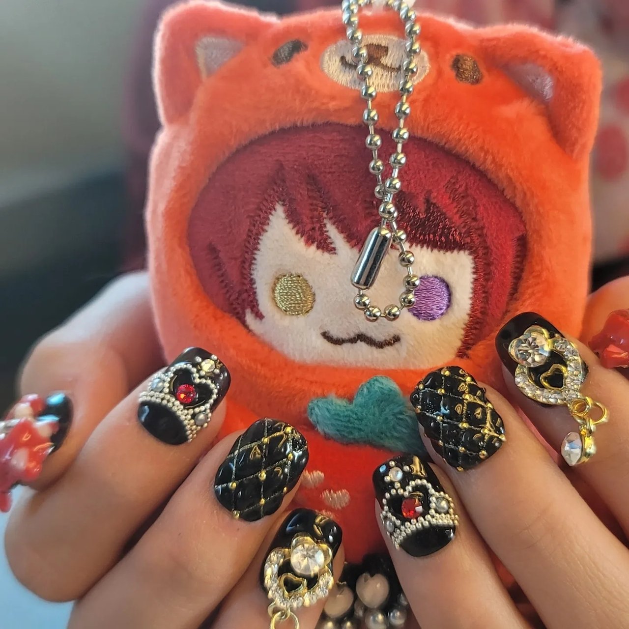 ハンド 痛ネイル レッド ブラック ジェルネイル 爪の万事屋のネイルデザイン No ネイルブック