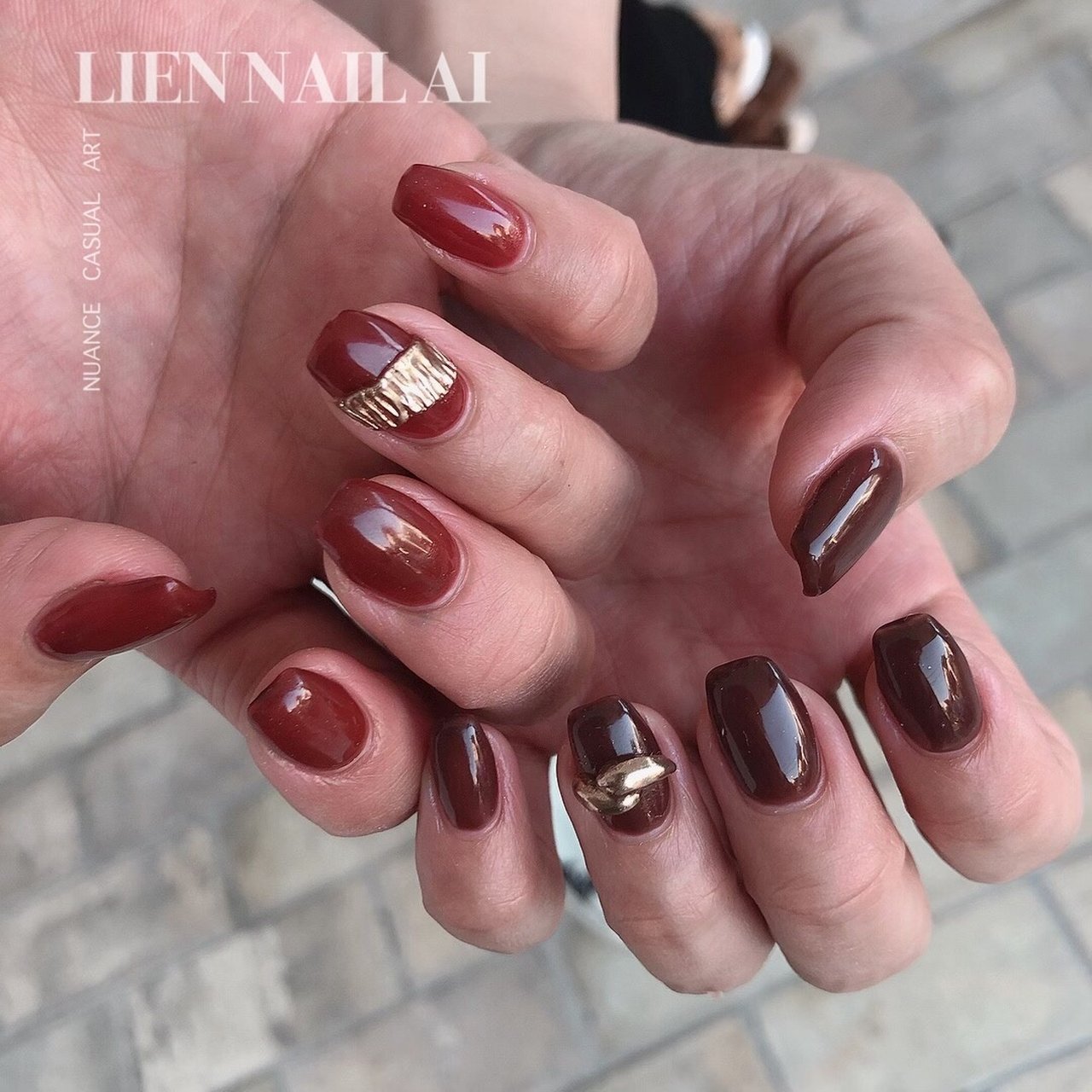 秋 冬 ハンド シンプル ボルドー I のネイルデザイン No ネイルブック