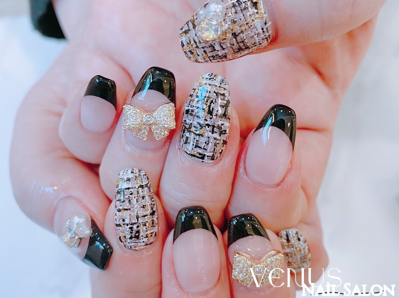 オールシーズン ハンド フレンチ ミディアム ホワイト Venus Nail Salonのネイルデザイン No ネイルブック