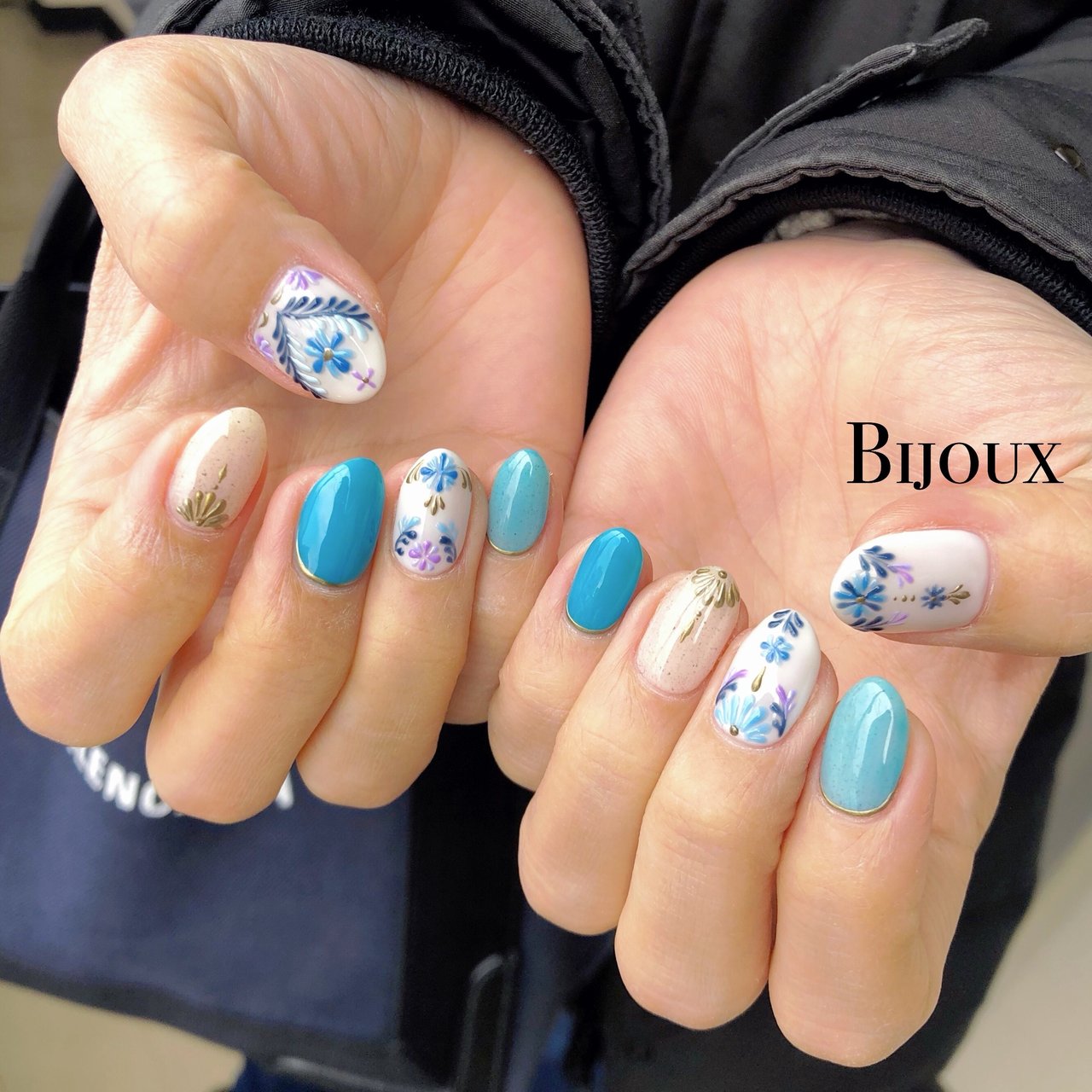 冬 オールシーズン 海 ハンド シンプル Nailsalonbijouxのネイルデザイン No ネイルブック