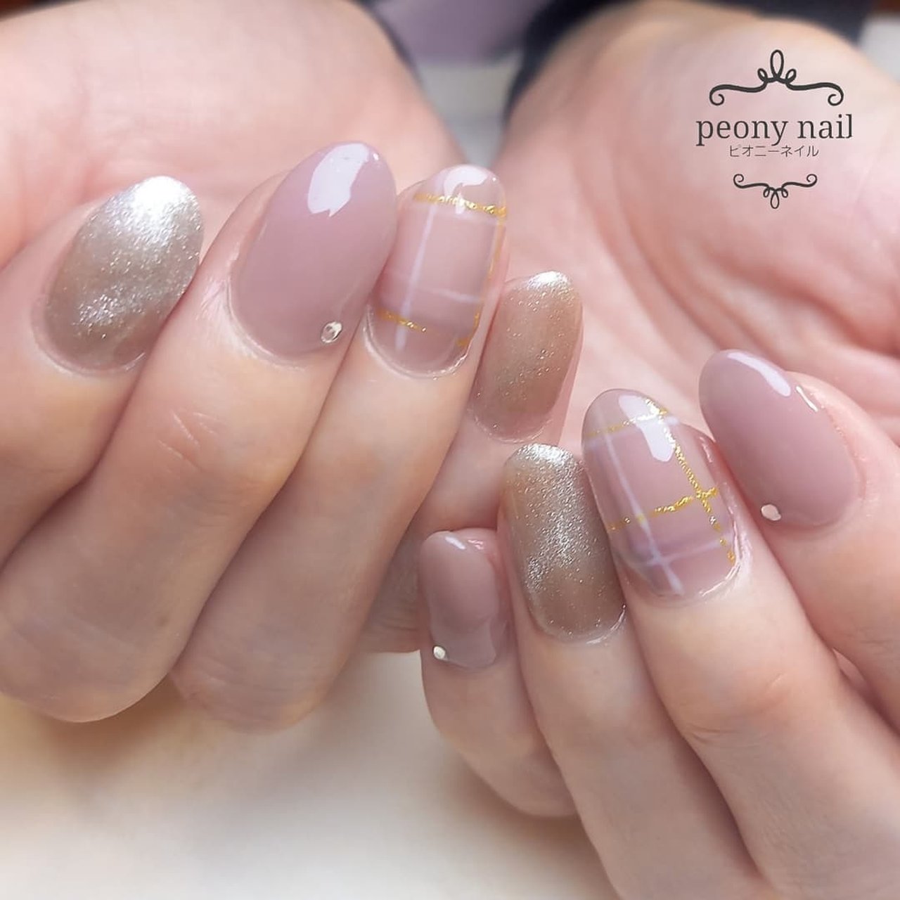 冬 オールシーズン オフィス 女子会 ハンド Peony Nail ピオニーネイル横浜のネイルデザイン No ネイルブック