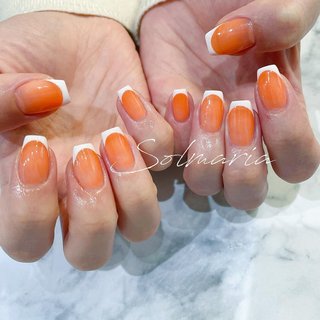クリアオレンジネイルのネイルデザイン ネイルブック