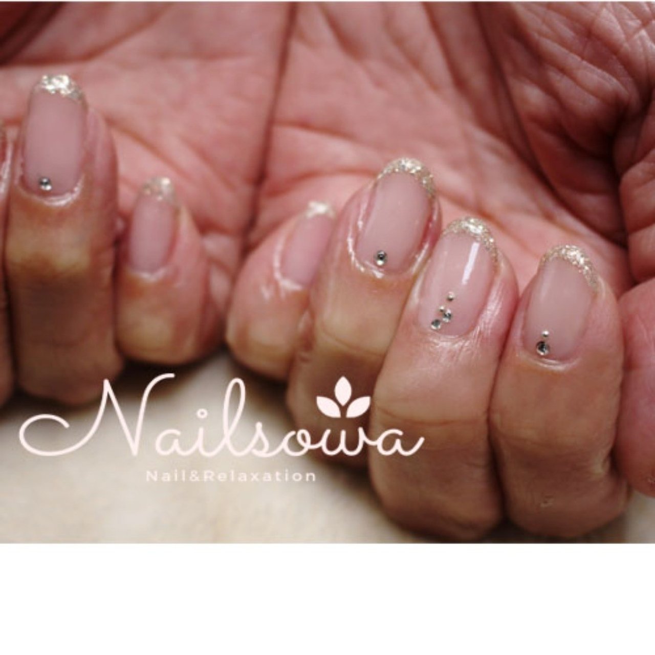 オールシーズン ハンド シンプル フレンチ ラメ Nail Salon Sowa 久留米市のネイルデザイン No ネイルブック