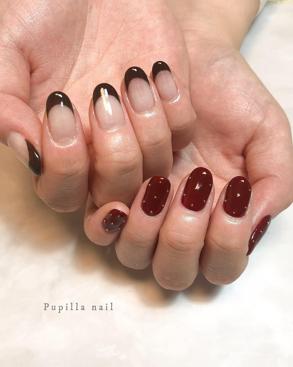 秋 冬 オフィス ハンド シンプル Pupilla Nailのネイルデザイン No ネイルブック