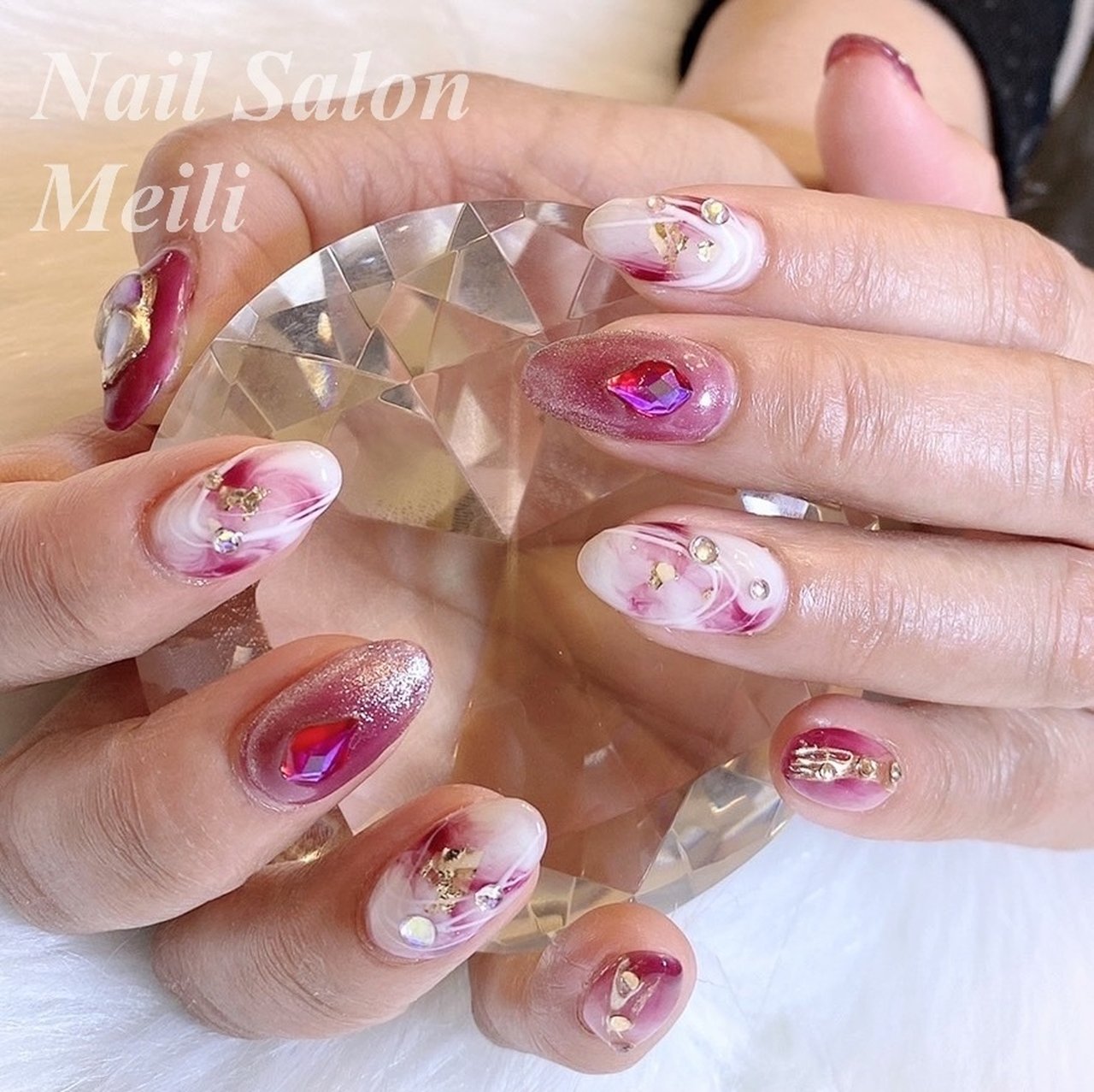 オールシーズン ハンド シンプル ミディアム ホワイト Nail Salon Meili 埼玉日進のネイルデザイン No ネイル ブック