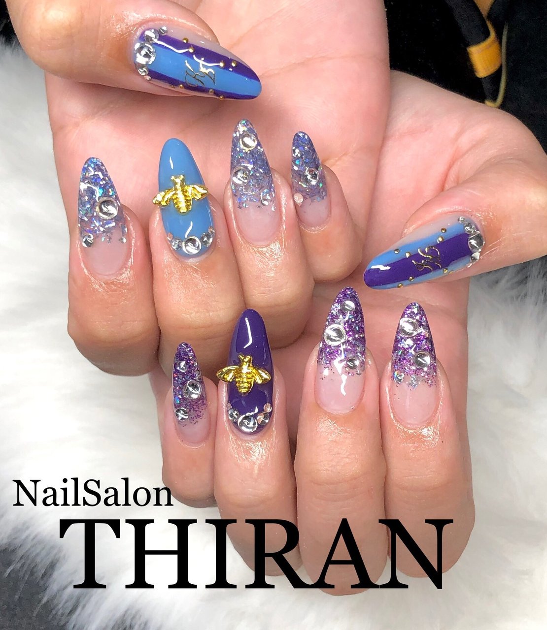 オールシーズン ハンド グラデーション ホログラム ラメ Nailsalon Thiranのネイルデザイン No ネイルブック