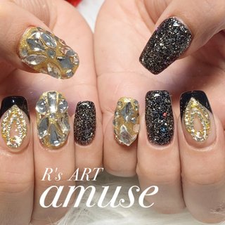 黒ラメのネイルデザイン ネイルブック