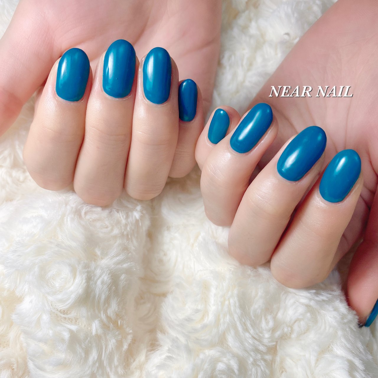 オールシーズン ハンド ワンカラー グリーン ブルー Near Nailのネイルデザイン No ネイルブック