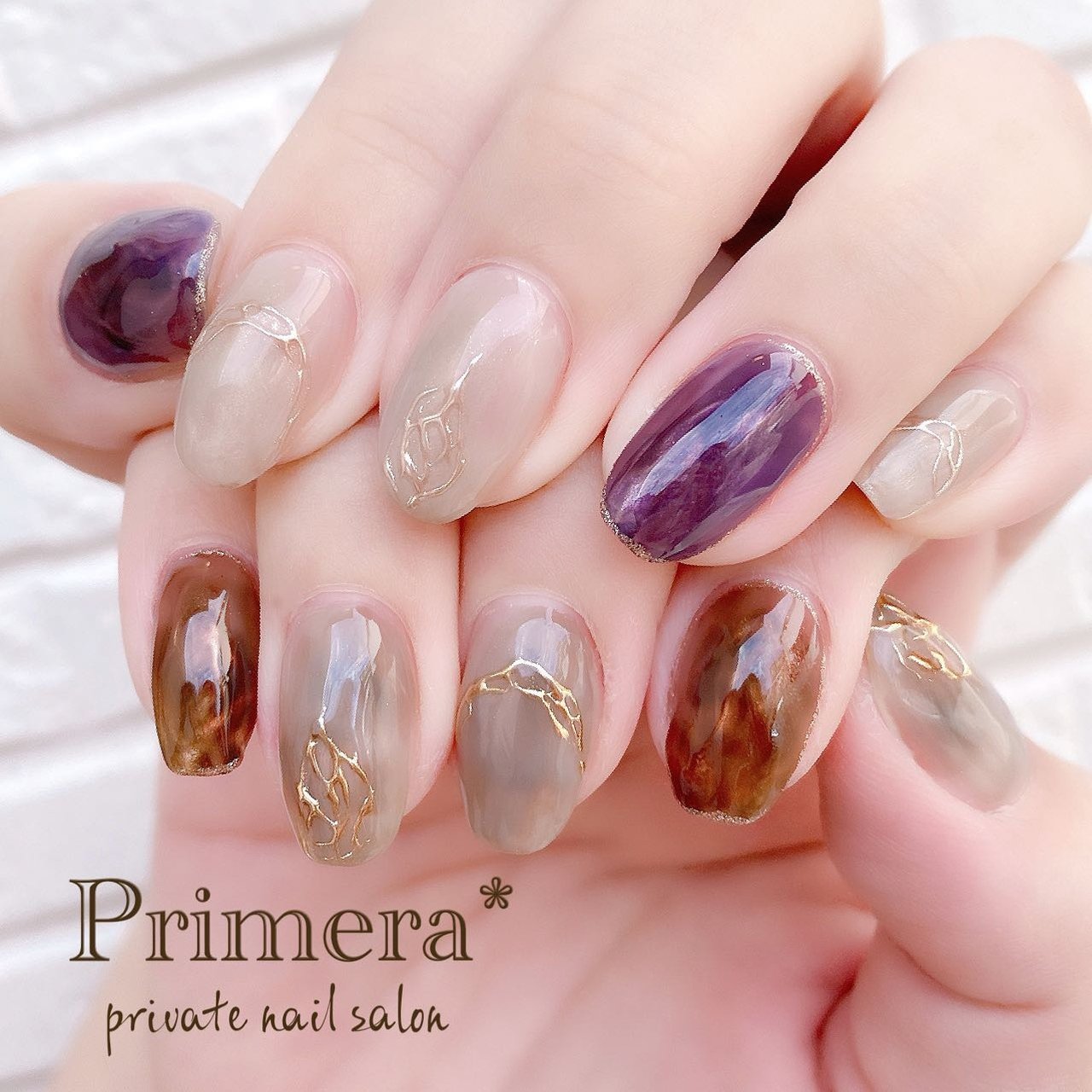 秋 冬 オールシーズン オフィス 大理石 Nail Primeraのネイルデザイン No ネイルブック