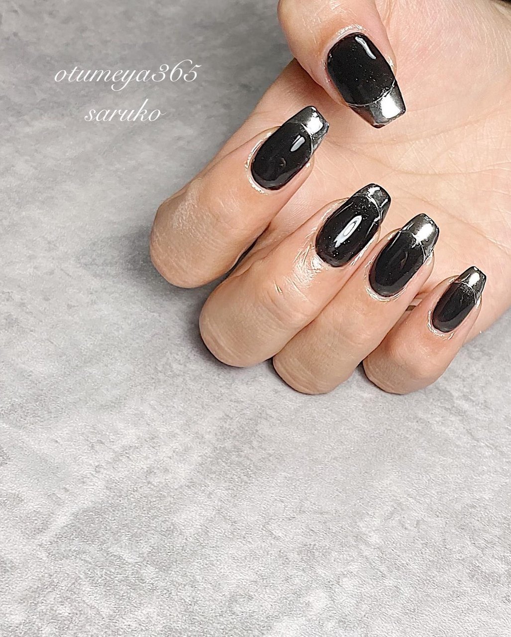 オールシーズン ハンド シンプル フレンチ ミラー おつめや 365 さるこのネイルデザイン No ネイルブック